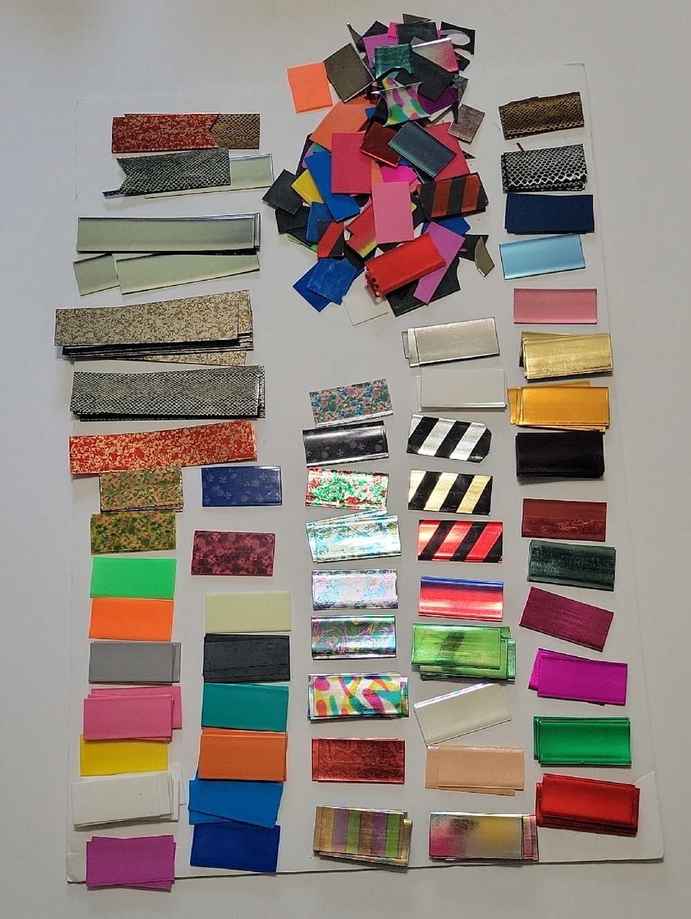 Mixed Old Friendly Plastic Strips Colorful Metallic & Holographic Designs
